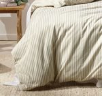 Classic Stripe Quilt Cover Set Range Pebble