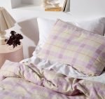 Corinne Printed Flannelette Cotton Quilt Cover Set Range Lavender